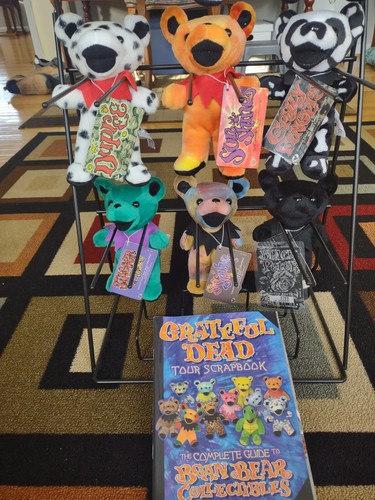 Menge 9 Grateful Dead Bean Bears Wand Theke Rack Topper und Tour Sammelalbum - Bild 3 von 6