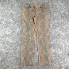 W By Worth Jeans Womens 4 Brown Snakeskin Print Low Rise Stretch Denim