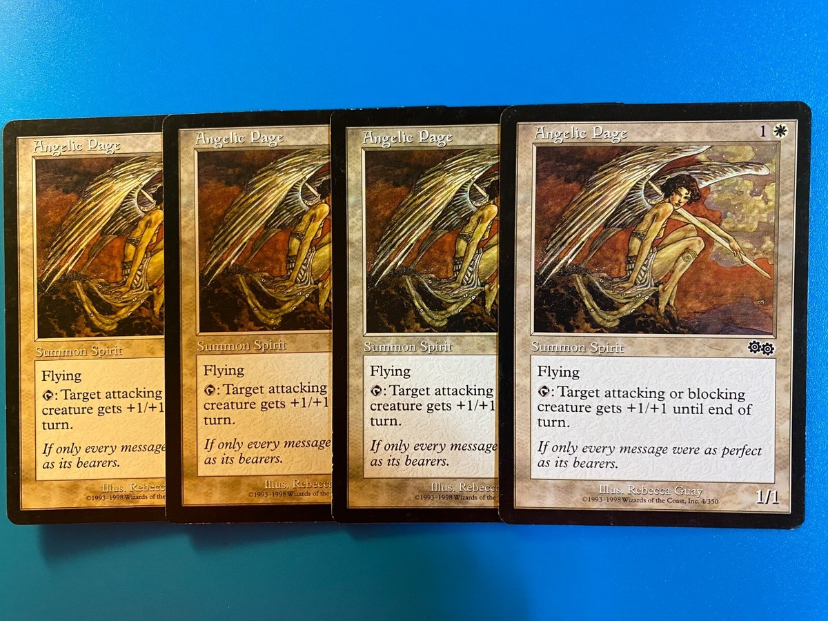 MTG 4x Angelic Page Urza's Saga Pauper Modern Magic the Gathering Card x4  LP