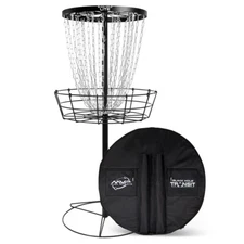 MVP Disc Sports Black Hole Lite 24-Chain Disc Golf Basket with Transit Bag