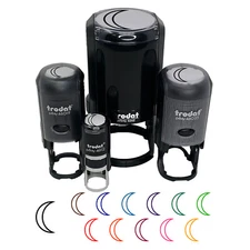 Moon Partial Outline Self-Inking Rubber Stamp Ink Stamper for Stamping Crafting