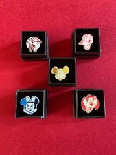 1970's, Walt Disney, 5 Plastic Ring Set  Scarce / Vintage Mickey Mouse
