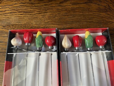 8 BBQ Skewers Vegetable Shape Ceramic Handles & Stainless Shish Kebab Macy's