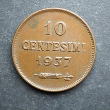 1937 SAN MARINO 10 CENTESIMI FREE SHIPPING M6409