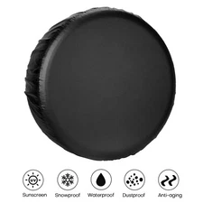 16inch PVC Thickening Leather Spare Tire Wheel Cover with Non-scratch Backing