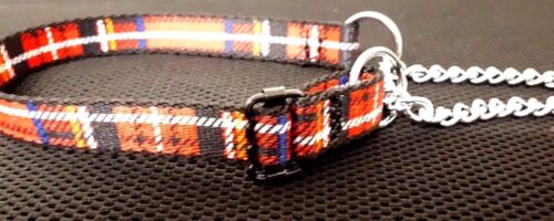 COLLARE CANE TARTAN ROSSO MEZZO CHECK/CHOKE TAGLIA MEDIA REGOLAZIONE COLLO DA 11" A 16"<~~ - Foto 3 di 3