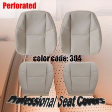 Front Perforated Leather Seat Covers Tan For 2007-2008 Cadillac Escalade EXT ESV