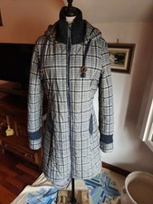 piumino lungo Khujo tg XL blu prince of Wales caldo invernale