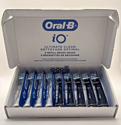 #ad #ad Oral B iO Ultimate Clean Brush Heads 9 Pack Black White Replacement Open Box $29.99