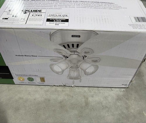 Hunter 51090 42" Hugger Indoor Ceiling Fan 5 Reversible Blades and LED Light Kit - Picture 2 of 4