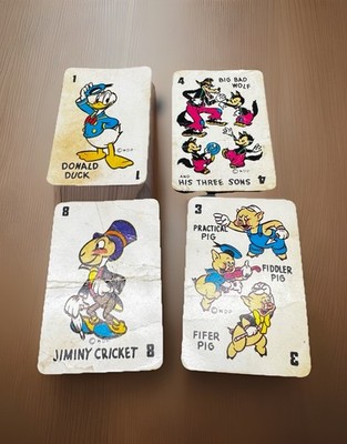 Walt Disney Productions Cards Donald Duck Jiminy Big Bad Wolf & Sons 3 Pigs 1946