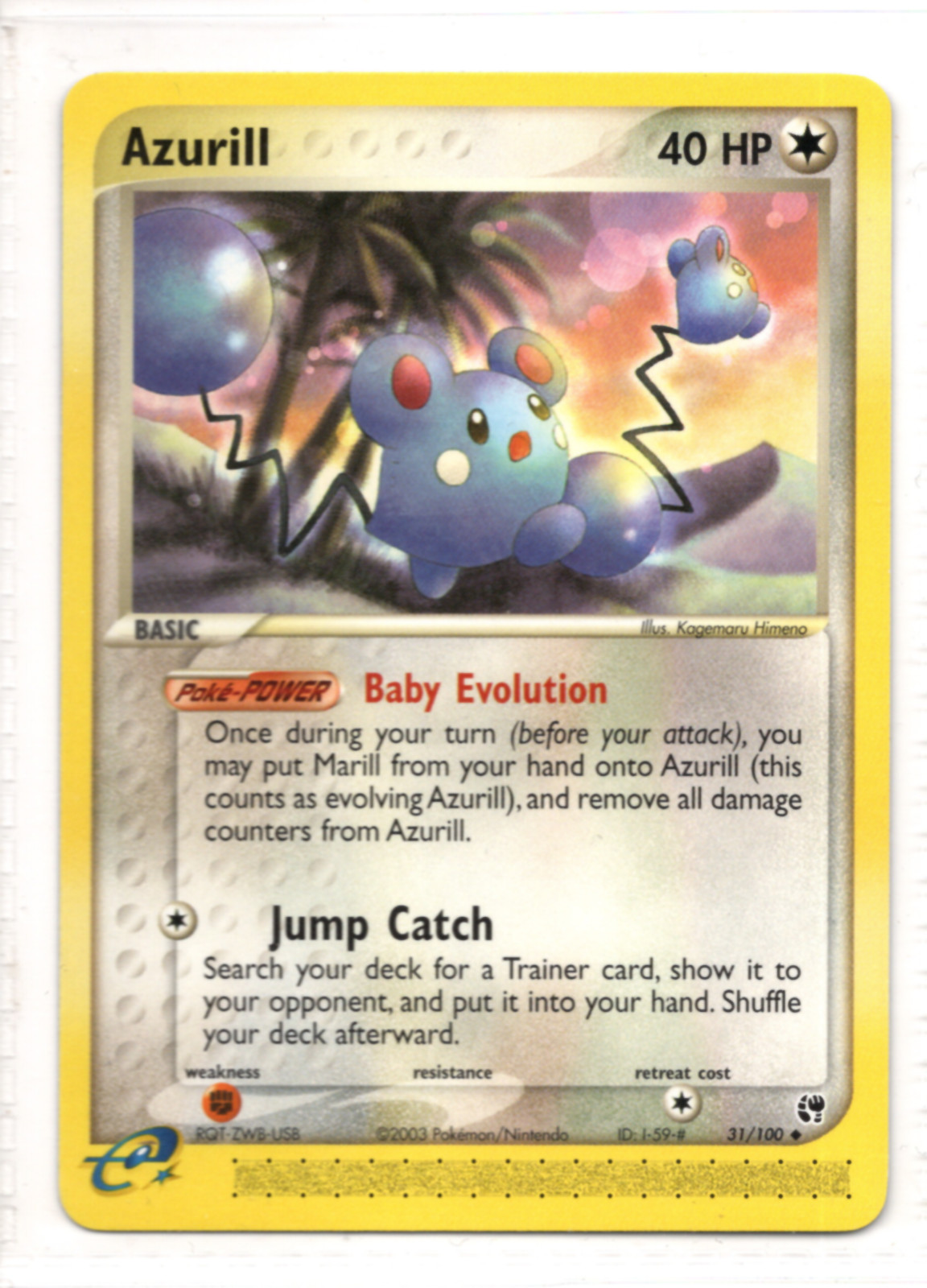 Pokemon Azurill 31/100 Uncommon NM | Sandstorm