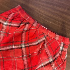 Old Navy Mini Skirt Wool 6 Red Academia Y2K VTG Plaid Lined Blend Pleated Read