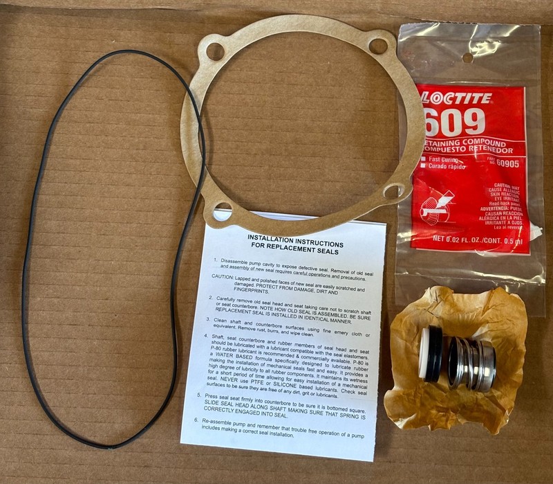 PACO PUMP #91909744, K102-1 SEAL KIT - MECHANICAL SEAL, O-RING GASKET, LOCTITE