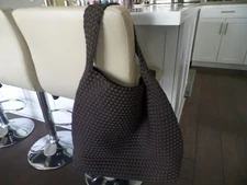 New Latest NAGHEDI Nomad Large  hobo bag brown handwoven neoprene. $360!