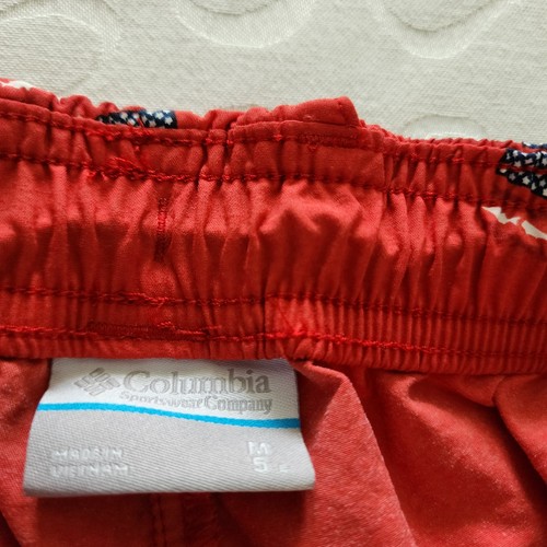 Columbia PFG Red Swim Trunks M Patriotic USA Flag Fishing Shorts July 4 American - Picture 6 of 11