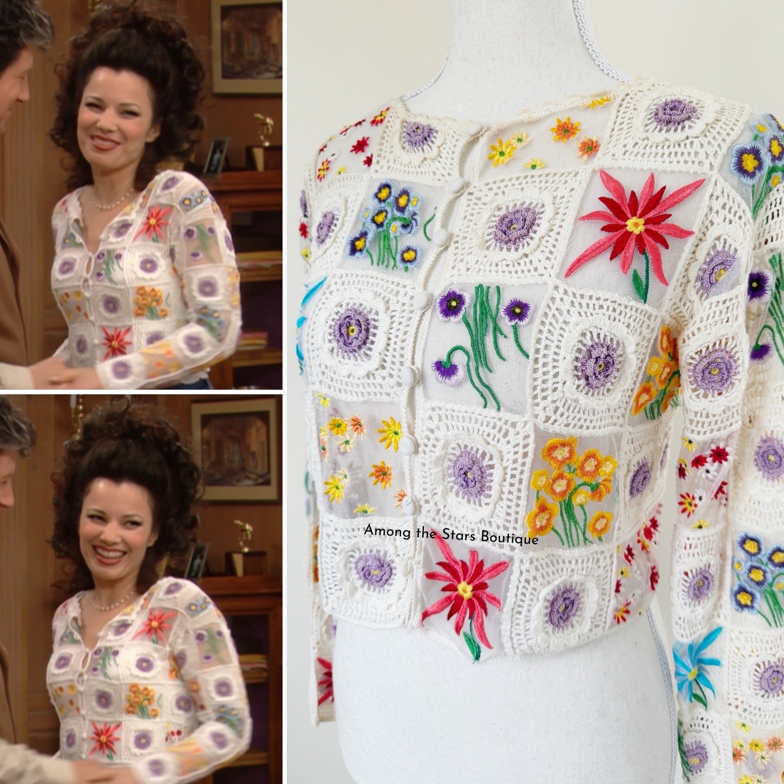Rare Vintage Moschino Patchwork Cardigan ASO The Nanny + Miranda Sanchez image 6