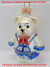 2024 Hand-Blown Glass Ornament TREE BEAR SCOUT Modern Ukrainian Glass Figures