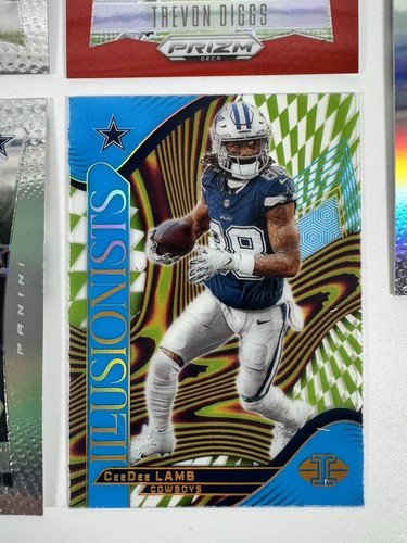 Dallas Cowboys 7 Card Lot 3 Autos Numbered Color Prizm Panini Pearson Irvin Lamb - Foto 4 di 14