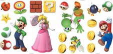 RoomMates Super Mario Brothers Peel and Stick Wall Decals Kids Room Nintendo