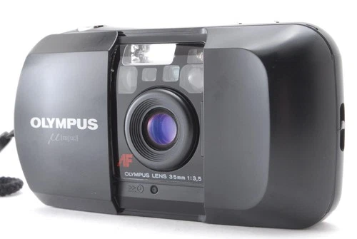 [OPT MINT w/Strap] Olympus μ mju Black Point & Shoot 35mm Film Camera From JAPAN