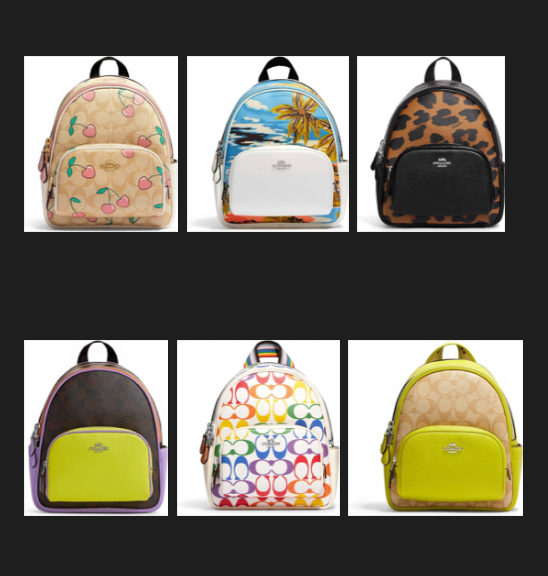 NWT Coach Mini Court Backpack In Signature Canvas Floral