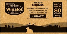 Winalot Meaty Chunks Mixed in Gravy Wet Dog Food 80x100g 3.10 per kilo