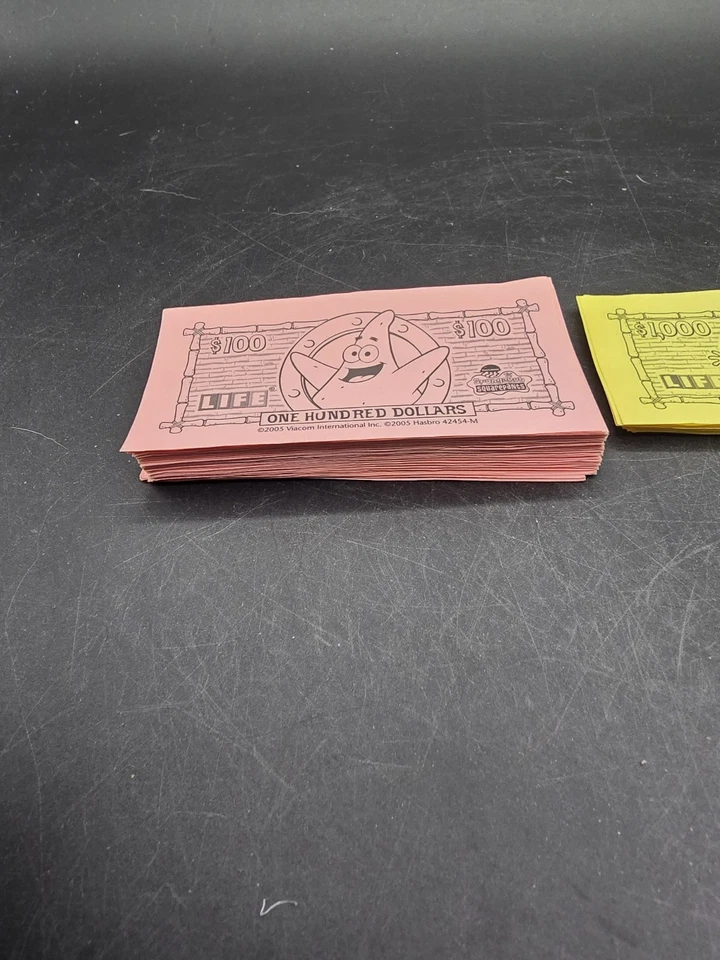 Pantalones Cuadrados Bob Esponja Juego de la Vida 2005 MB Repuesto Dinero de Juego Foto 4 de 4