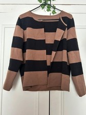 Wide stripe boxy brown and black cardigan