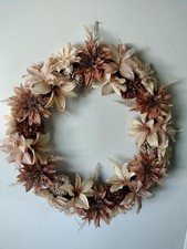 20 Floral wreath for front door in rust & cre...