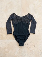 Chacott Leotard 150 with Gold Lace Details for Ballet, Used, Kids 14