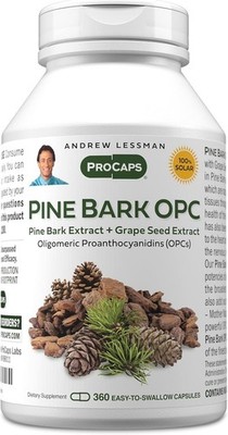 ANDREW LESSMAN Pine Bark OPC Anti-Oxidant Extracts 360 Capsules - Supports Tis