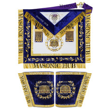 Masonic Grand Lodge Chaplain Regalia Set   Hand Embroidered Lambskin Apron