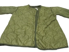 VINTAGE USED USGI MILITARY FISHTAIL PARKA LINER OD GREEN QUILTED INSERT MEDIUM