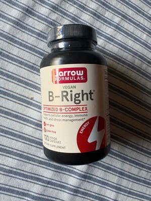 50 bottlesJarrow Formulas B-Right Optimized B-Complex Vegan 100 Capsules Exp4/26