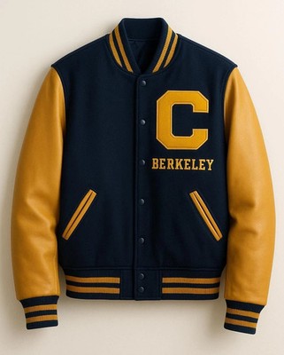 Letterman Handmade UC Berkeley Varsity Jacket With Embroidered Logos