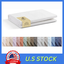 100 Cotton Percale 1 Flat Sheet, Queen Size - Crisp, Cool and Strong Bed Linen,