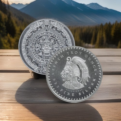#ad Silver .999 1 10th oz Mexico Cuauhtémoc Aztec Mayan Calendar w *FREE SHIPPING* $19.99