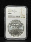NGC MS69 2021 American Silver Eagle T-2 One Dollar Silver Coin -291