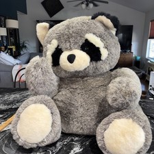 VTG Dan Dee Jumbo 24in Raccoon 1990 Plushie Stuffed Animal