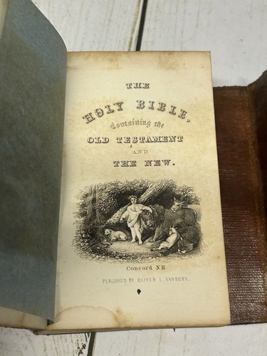 Antique Bible 1836 Charles Hoag Everlasting Gospel Concord NH - Picture 9 of 14