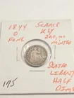 1844 O Fine Seated Liberty Half Dime Scarce Key 220,000 Minted *Rare*