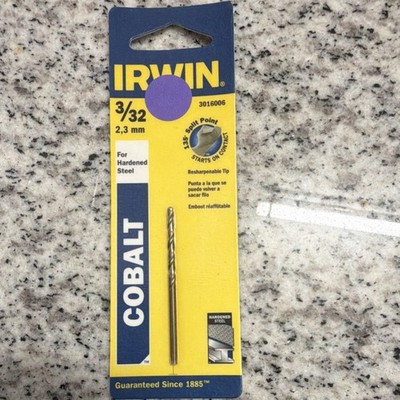 IRWIN Cobalt Drill Bit 3/32 in Gold 3016006 for Hardened Steel Cutting