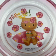 Sanrio Hello Kitty Sunbathing Glass Tray Pink 4in Retro 2002 Small Holder Near M