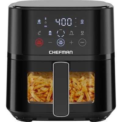 Chefman 4 Quart Black Air Fryer With Digital Touch Screen And Easy View Window