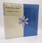 200 Pocket Photo Album Stitched Flower Large 8.5" × 10"