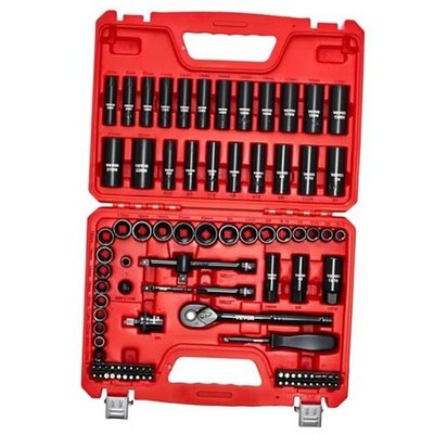 SAE 5/16'' 3/8'' Impact Socket Wrench & Bit Set - 96 Pieces