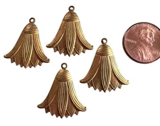 Vintage Lovely 21 x 24mm Brass Drop Findings Charms Stampings 4