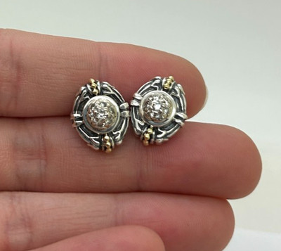 Lagos Caviar zweifarbige Diamant Ohrstecker