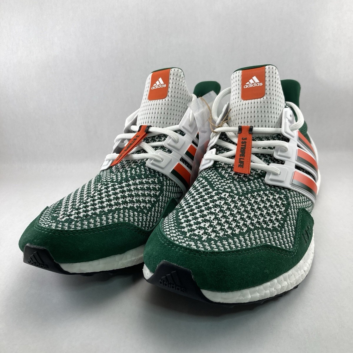 Size 14 Adidas NCAA UltraBoost Miami Hurricanes Running Shoe Mens  HQ5884 NWT